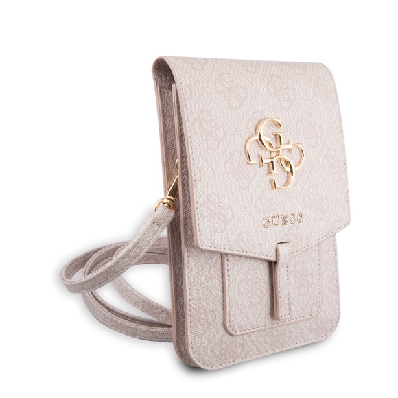 Guess - 4G Wallet Bag Universal Handy Umhänge Tasche Portemonnaie Metall Logo (GUWBG4GFPI) - Rosa