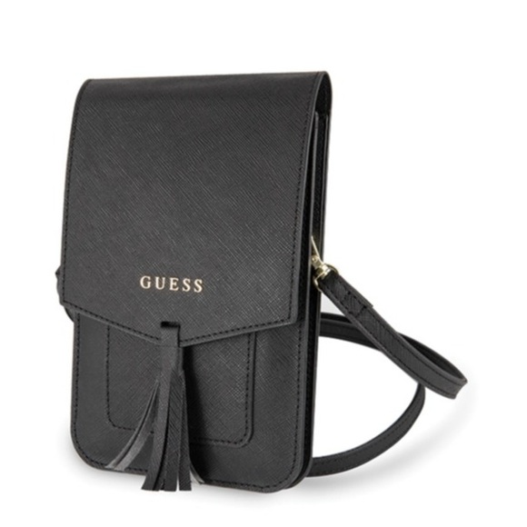 Guess - Universal Handy Umhänge Tasche Portemonnaie Torebka Saffiano (GUWBSSABK) - Schwarz