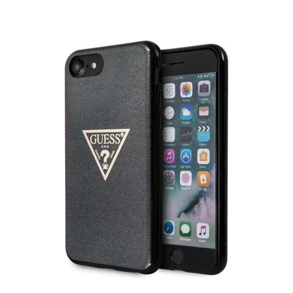 Guess - iPhone SE (2022/20202) / 8 / 7 / 6S Hardcase Hülle Glitter (GUHCI8SGTLBK) - Schwarz / Transparent