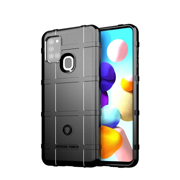 Samsung Galaxy A21s Outdoor Gummi Schutzhülle Anti-Shock - Schwarz