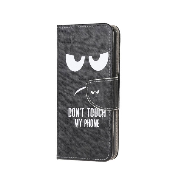 Samsung Galaxy A32 5G Leder Tasche mit Kartenfach Don´t Touch My Phone - Schwarz