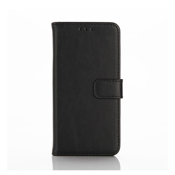 Samsung Galaxy A5 (2017) Leder Tasche Hülle mit Kartenetui - Schwarz