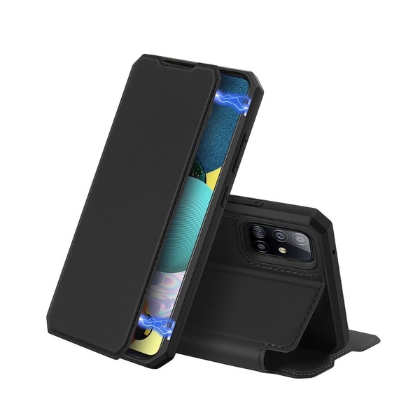 Dux Ducis - Samsung Galaxy A51 5G (2020) Magnet Flip Wallet Cover Leder Tasche - Schwarz