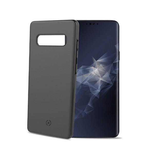 Celly - Samsung Galaxy S10+ Plus Gummi Case Hülle Ghost Skin mit Magnet (GHOSTSKIN891BK) - Schwarz