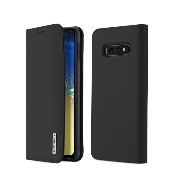 Dux Ducis - Samsung Galaxy S10e Flip Wallet Cover Echtleder Tasche Wish Series - Schwarz