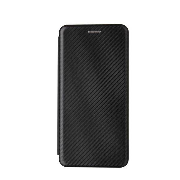 Samsung Galaxy S21 5G Leder Tasche Flip Cover Carbon Look - Schwarz