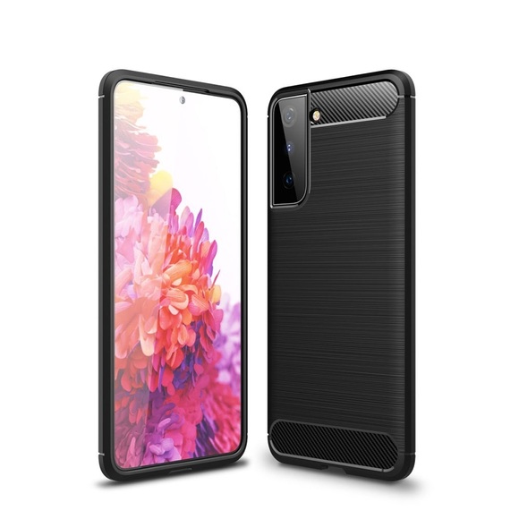 Samsung Galaxy S21+ Plus 5G Gummi Case Schutzhülle Carbon Look - Schwarz
