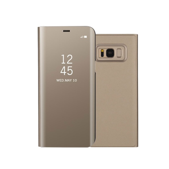 Samsung Galaxy S8 Clear View Standing Cover Hülle - Gold