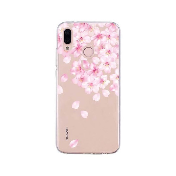 Apfelkiste © - Huawei P20 Lite Gummi Case Hülle Ultra Thin Rosa Blüten - Transparent