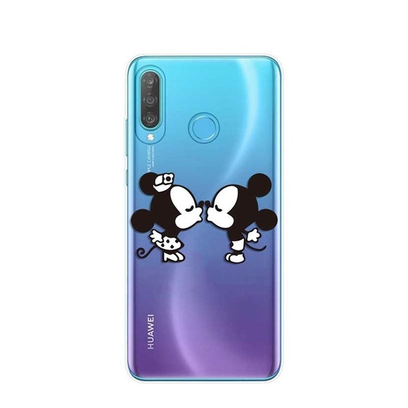 Apfelkiste © - Huawei P30 Lite Gummi Case Hülle Ultra Thin Verliebte Mäuse - Transparent