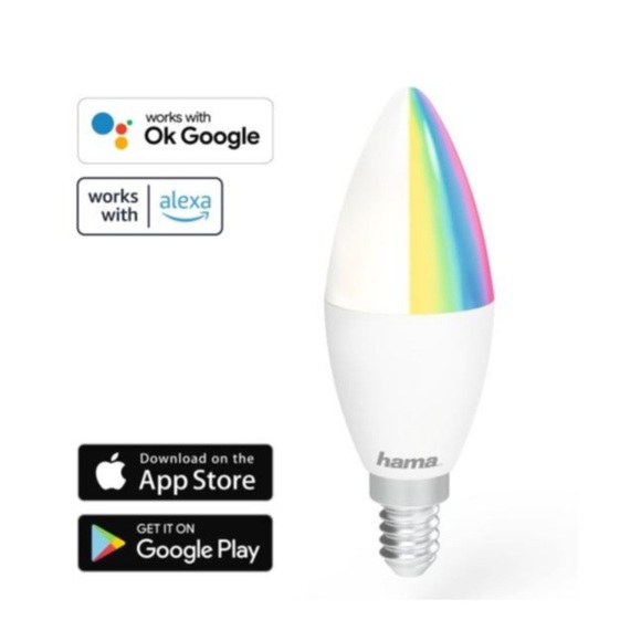 HAMA WiFi-LED E14, 5.5 W - LED-Lampe/Glühbirne (Weiss)
