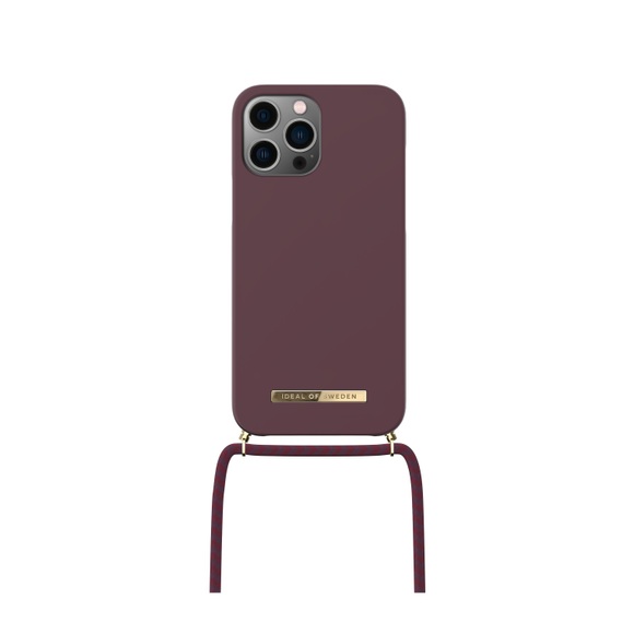 iDeal of Sweden - iPhone 13 Pro Max Necklace Case Hardcase Hülle Ordinary + Handykette (IDONCAW21-I2167-323) - Deep Cherry