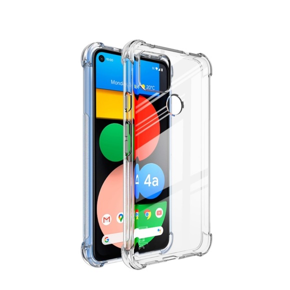 IMAK - Google Pixel 4a 5G Gummi Hülle Air Cushion Fallschutz + Display Folie - Transparent