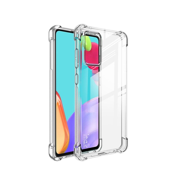 IMAK - Samsung Galaxy A72 5G Gummi Hülle Air Cushion Fallschutz + Display Folie - Transparent
