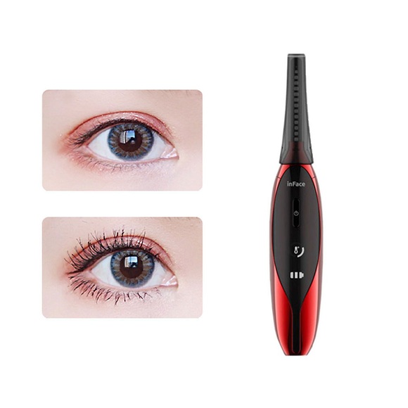InFace - Heated Eyelash Curler Beheizte Akku Wimpernzange Wimpern Lockenstab - Rot / Schwarz