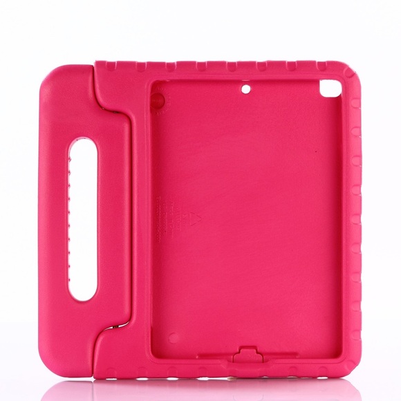 iPad 9.7 (2018/2017) / iPad Air 2 / 1 Stossfeste Schaumstoff Schutz Hülle + Griff für Kinder - Pink