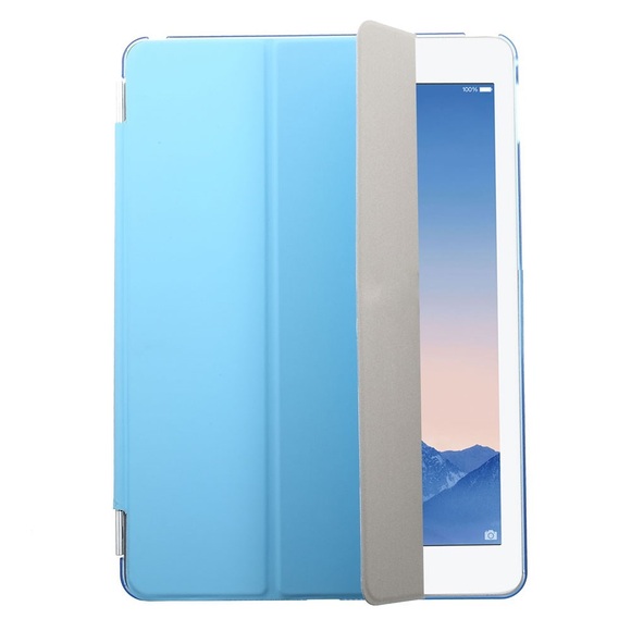 2in1 - iPad Air 2 Front&Back Smart Cover + Hardcase Hülle - Blau (Transparent)