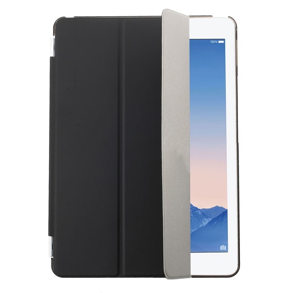 2in1 - iPad Air 2 Front&Back Smart Cover + Hardcase Hülle - Schwarz (Transparent)