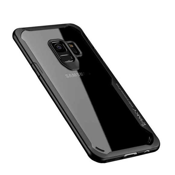 IPAKY - Samsung Galaxy S9 Hybrid TPU Bumper Case Hülle Air Cushion Fallschutz - Schwarz / Transparent