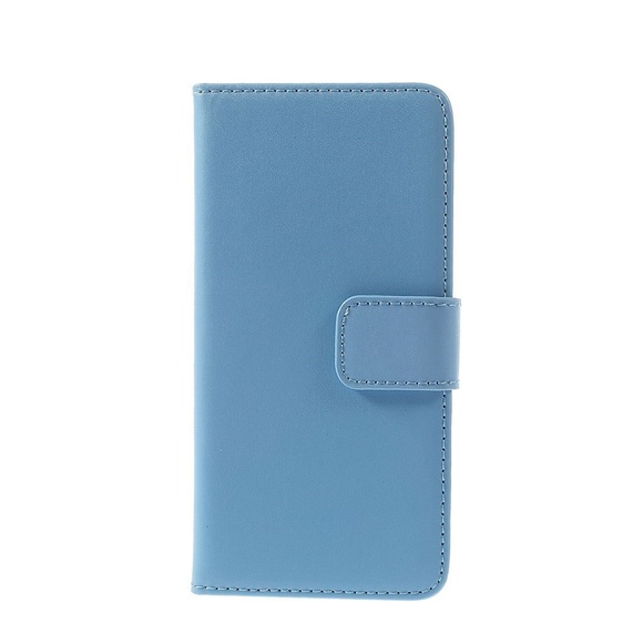 iPhone 6 / 6S Echtleder Tasche Flip Cover mit Karten Etui - Blau