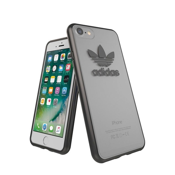 adidas Originals - iPhone 8 / iPhone 7 Slim Gummi Hülle (27679) - Transparent / Schwarz