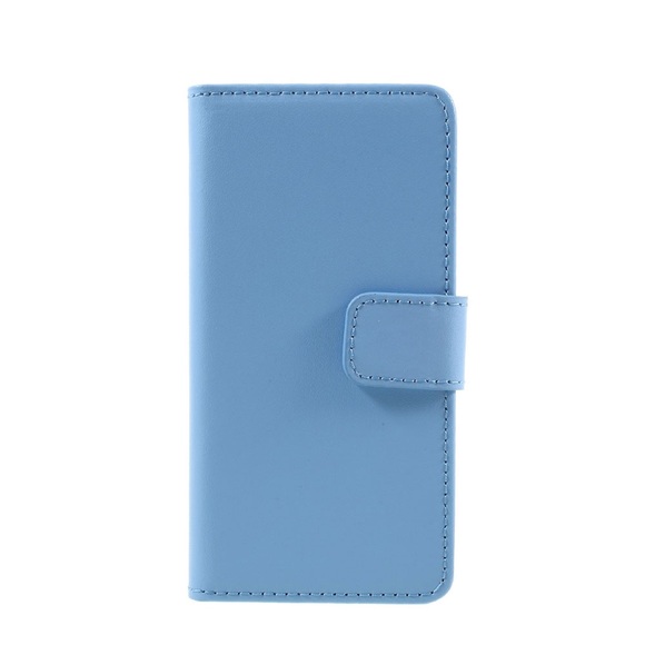 iPhone 8 / iPhone 7 Echtleder Tasche Flip Cover mit Karten Etui - Blau