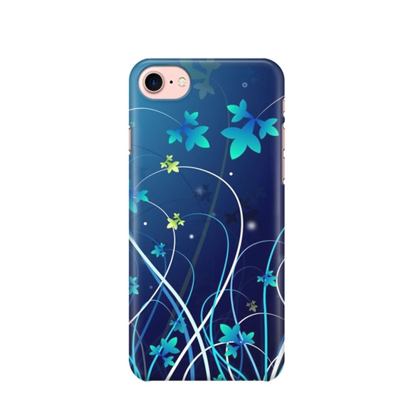 iPhone 8 / iPhone 7 Hardcase Hülle Blüten Ranken - Blau