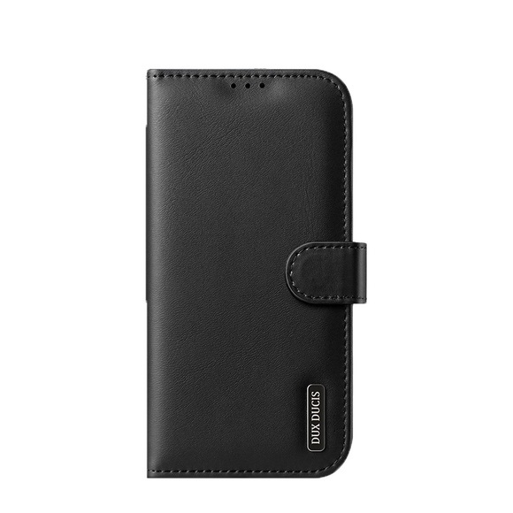 Dux Ducis - iPhone 11 Flip Wallet Cover Echtleder Tasche Hivo Series (RFID Schutz) - Schwarz