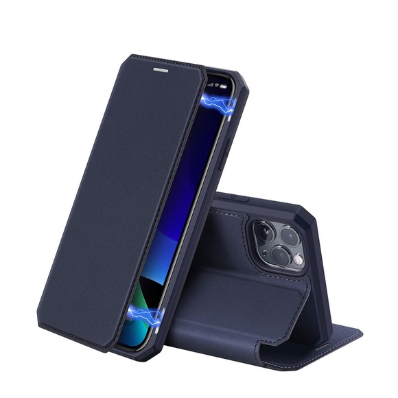 Dux Ducis - iPhone 11 Pro Max Magnet Flip Wallet Cover Leder Tasche - Dunkelblau