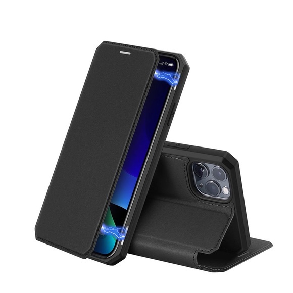 Dux Ducis - iPhone 11 Pro Max Magnet Flip Wallet Cover Leder Tasche - Schwarz