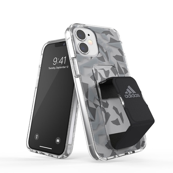 adidas Sports - iPhone 12 Mini TPU Hülle Clear Grip Case (42445) - Grau / Schwarz