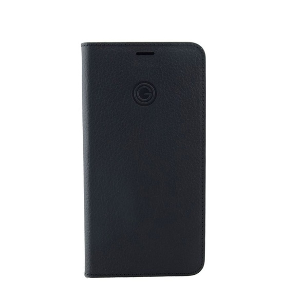 Mike Galeli - iPhone 12 Pro Max Echtleder Book Case Tasche Flip Cover - Schwarz