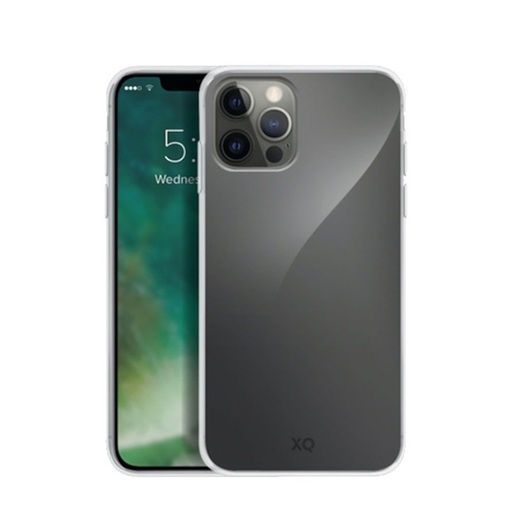 XQISIT - iPhone 12 Pro Max Flex Case Gummi Hülle (Antibakteriell) - Transparent