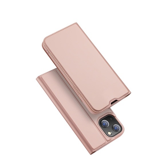Dux Ducis - iPhone 13 Flip Wallet Cover Leder Tasche - Roségold