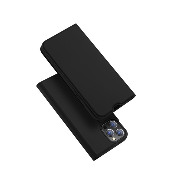 Dux Ducis - iPhone 13 Pro Max Flip Wallet Cover Leder Tasche - Schwarz
