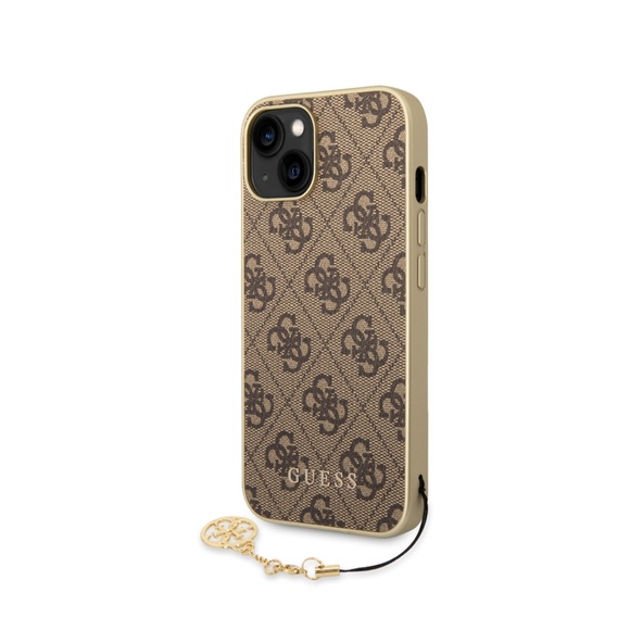 Guess - iPhone 14 Plus Charms Hardcase Hülle (GUHCP14MGF4GBR) - Braun