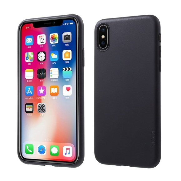 iPhone Xs / X Gummi Case Schutz Hülle - Schwarz (Matt)