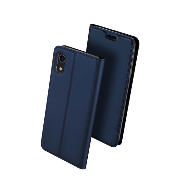 Dux Ducis - iPhone Xr Flip Wallet Cover Leder Tasche - Dunkelblau