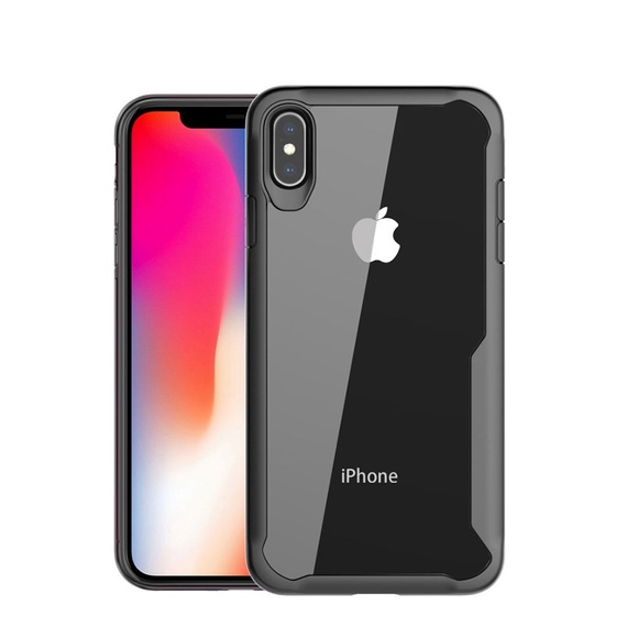 iPhone Xs Max Hybrid TPU Bumper Case Hülle Air Cushion Fallschutz - Schwarz / Transparent