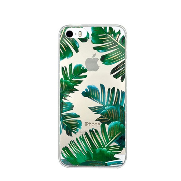 Apfelkiste © - iPhone SE / 5 / 5S Gummi Case Hülle Ultra Thin Palmen - Transparent
