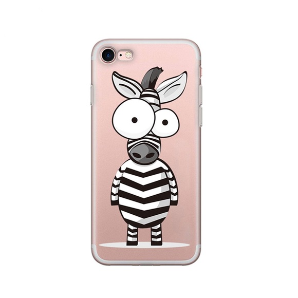Apfelkiste © - iPhone 8 / 7 / 6S / 6 Gummi Case Hülle Ultra Thin Crazy Zebra - Transparent