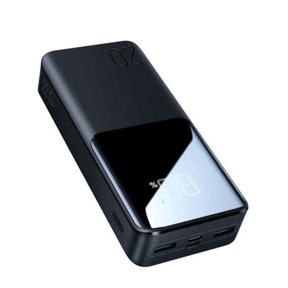 Joyroom - (22.5W) 20000mAh Fast Charge Ladegerät USB C / Dual USB A Power Bank (PD 3.0 + QC 3.0) mit LED Anzeige - Schwarz