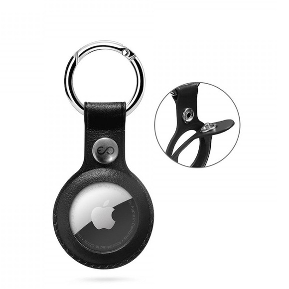 Epico - Apple AirTag Anhänger Leder Case Hülle Schlüsselanhänger (9910131300001) - Schwarz
