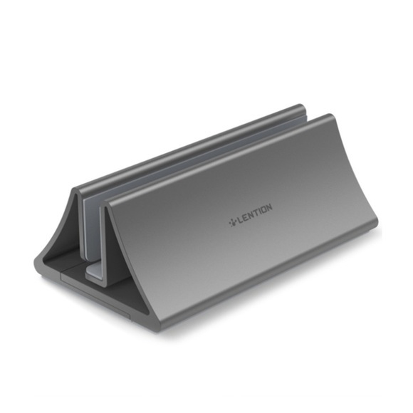 Lention - Aluminium Desktop Tisch Ständer Vertical Stand Macbook / Notebook - Space Grau