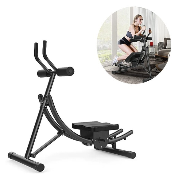 Multifunktions Rücken Fitnessgerät AB Bauchmuskeln Hometrainer mit Knieauflage - Schwarz