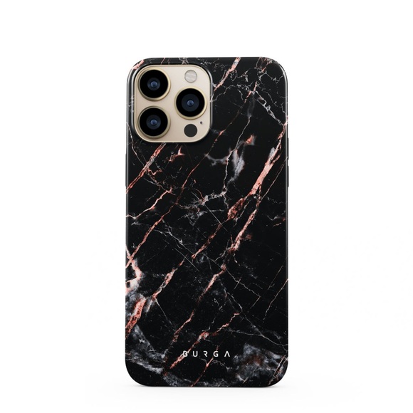 Burga - iPhone 13 Pro Hybrid Hardcase Schutzhülle Tough - Rose Gold Marble