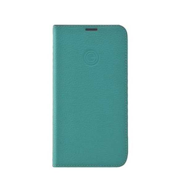 Mike Galeli - iPhone 12 / iPhone 12 Pro Echtleder Book Case Tasche Flip Cover Hand Made (MARCIP12_6.1-M16) - Türkis