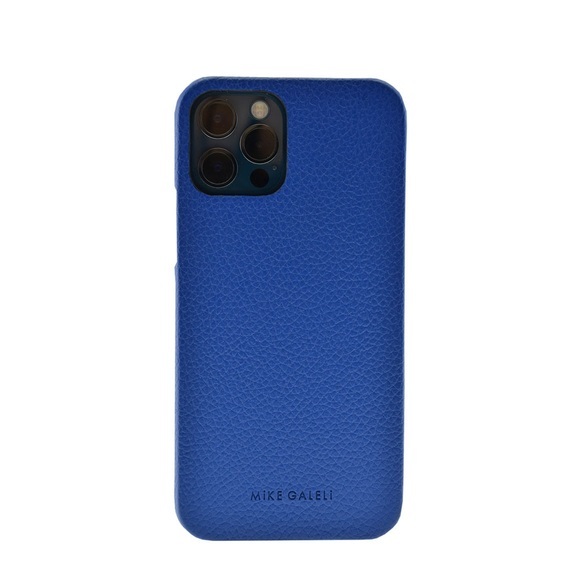 Mike Galeli - iPhone 12 Pro Max Echtleder Hülle Back Case (LENNYIP12_6.7-M11) - Blau
