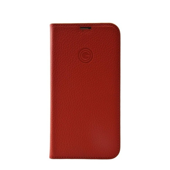 Mike Galeli - iPhone 13 Echtleder Book Case Tasche Flip Cover Hand Made (MARCIP13-M04) - Rot