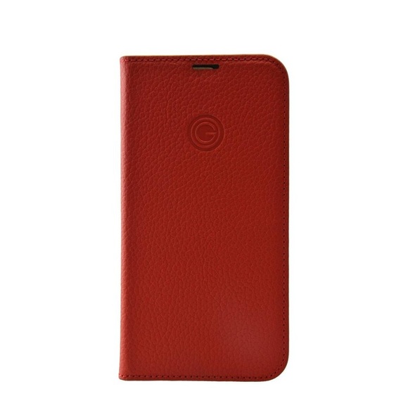 Mike Galeli - iPhone 13 Mini Echtleder Book Case Tasche Flip Cover Hand Made (MARCIP13MINI-M04) - Rot